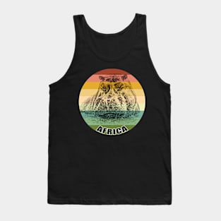 Hippo Close-up on Vintage Retro Africa Sunset Tank Top